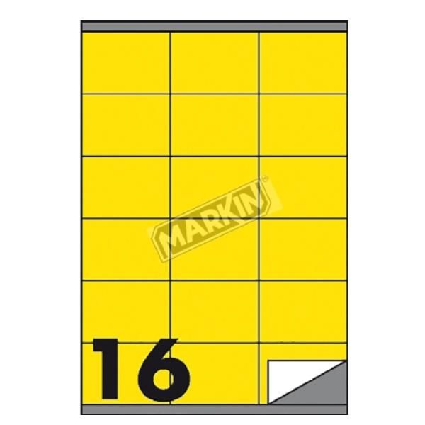 Markin - Autoadesivo permanente - giallo - 105 x 36 mm 1600 etichette (100 fogl…