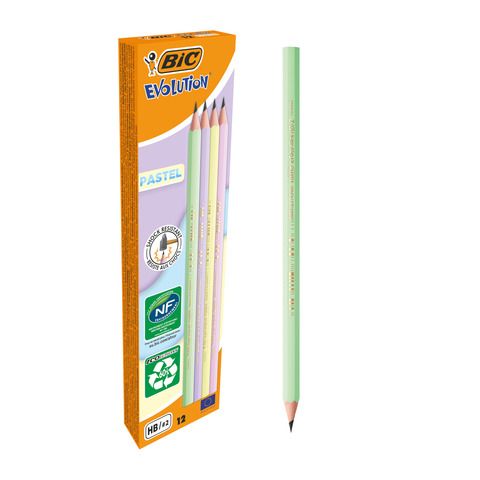 Matita Evolution Pastel - gradazione HB - colori assortiti - Bic - conf. 12 pez…