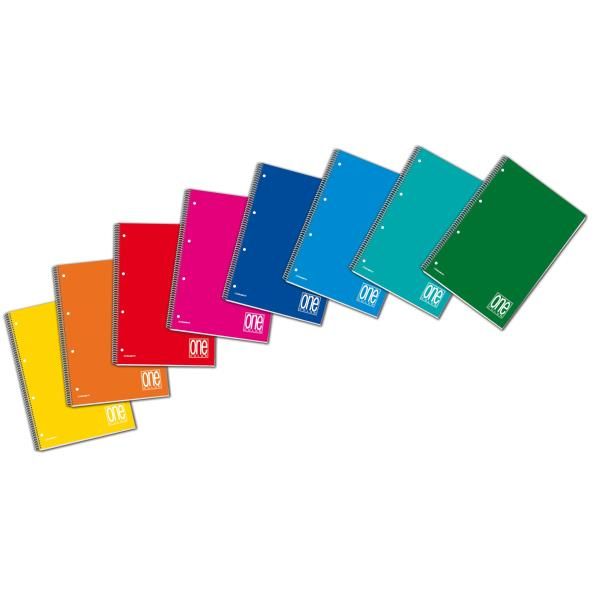 Maxiquaderno One Color - A4+ - 4mm - 140 fogli - 70gr - c/fori - spiralato - Bl…