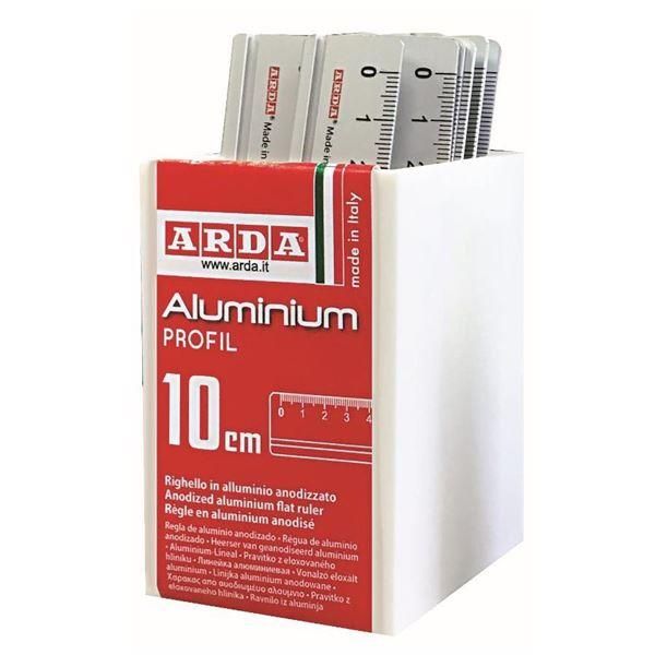 Barattolo 15 righelli - 10cm - alluminio - Arda