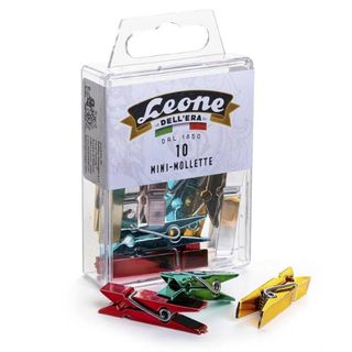 Mini mollette Leone Color - colori metallizzati assortiti - Leone - conf. 10 pe…