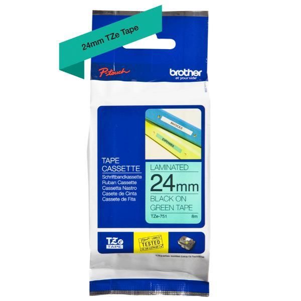 NASTRO PER STAMP ETICHETTE 24MM NERO/VERDE