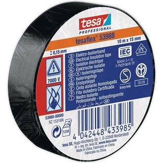 Nastro adesivo isolante - 15 mm x 10 m - PVC - nero - Tesa