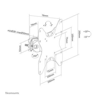 Neomounts FL40-430BL12 - Kit montaggio (montaggio su asta) - per TV