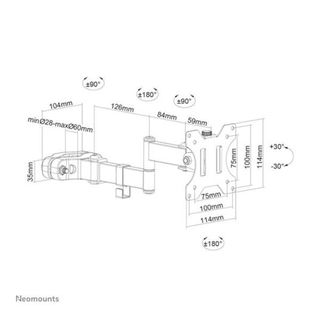 Neomounts FL40-450BL11 - Kit montaggio (montaggio su asta) - video full-motion …