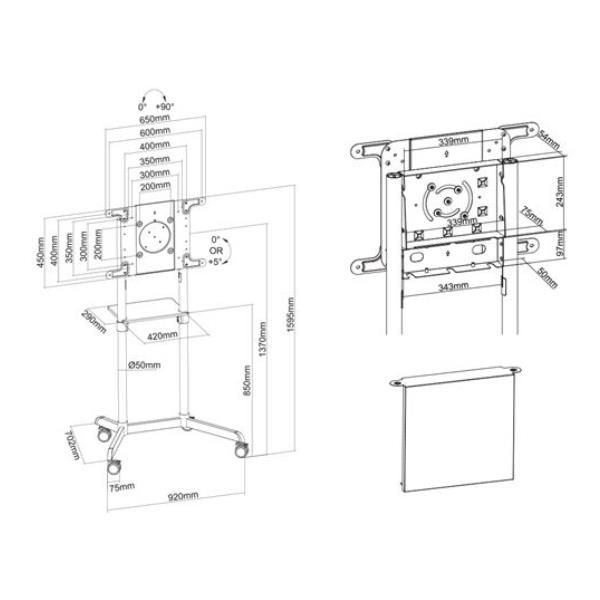 Neomounts by Newstar NS-M1250 - Carrello - per display LCD - nero - dimensione …