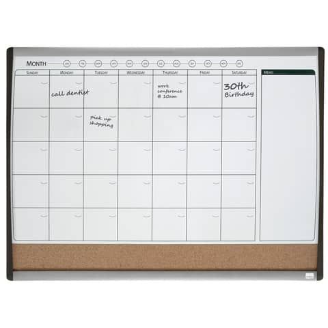 Organizer magnetico con calendario mensile - 58,5 x 43 cm - Nobo