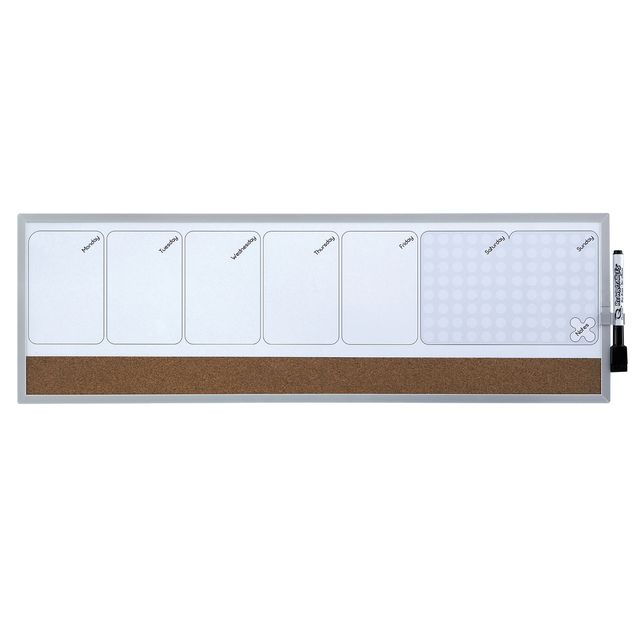 Organizer magnetico con calendario settimanale - 58,5 x 19 cm - orizzontale - N…