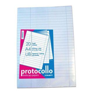 Blasetti PROTOCOLLO - Foglio protocollo - A4 - 20 fogli / 40 pagine - uso bollo