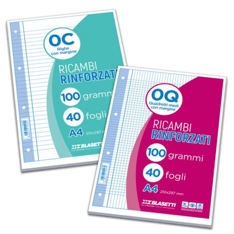 Blasetti RICAMBI - Ricambio fogli mobili - A4 - 40 fogli / 80 pagine - quadrett…
