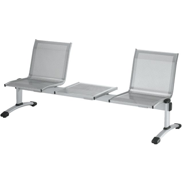 Panca attesa Plexus PS2PT - 2 posti - con tavolo - senza braccioli - grigio - U…