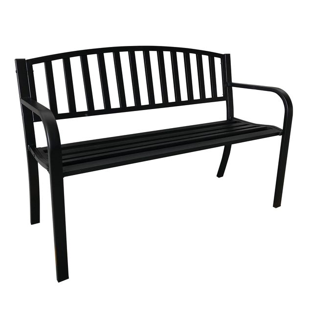 Panca da giardino Hollywood - 75 x 50 x 120 cm - acciaio verniciato - nero - Ga…