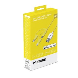 Pantone - Cavo per ricarica / dati - Micro-USB Tipo B, Lightning, USB-C a USB m…