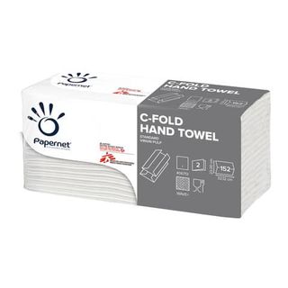 Papernet - Asciugamani - pura cellulosa - 152 fogli - piega a C - bianco