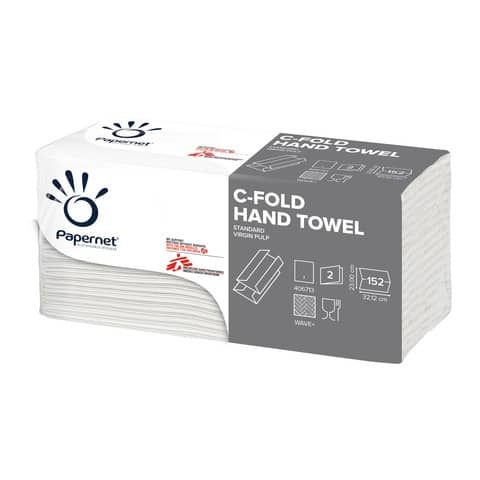 Papernet - Asciugamani - pura cellulosa - 152 fogli - piega a C - bianco