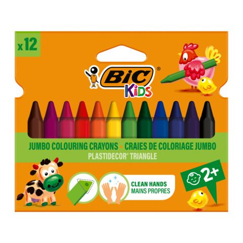 Pastelli Plastidecor - in plastica - colori assortiti - Bic - astuccio 12 color…