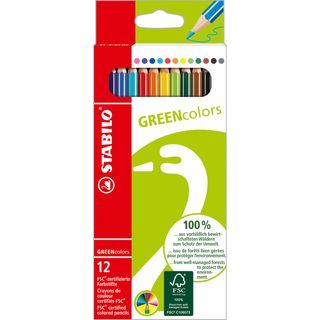 Pastelli colorati GreenColors - diametro mina 2,5 mm - Stabilo - astuccio 12 pe…