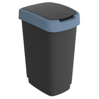 Pattumiera con coperchio basculante - 50 L - 40,1 x 29,1 x 60,2 cm - PPL - nero…