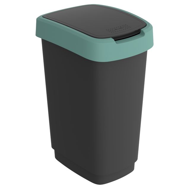 Pattumiera con coperchio basculante - 50 L - 40,1 x 29,1 x 60,2 cm - PPL - nero…