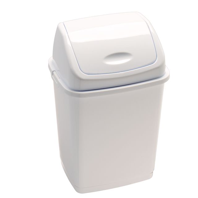 Pattumiera con coperchio basculante Rif Basic - 36x29x55 cm - 35 L - bianco - M…