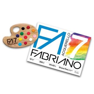 Blocco acquerello F7 - 24 x 33cm - 12 fogli - 300gr - grana fine - Fabriano