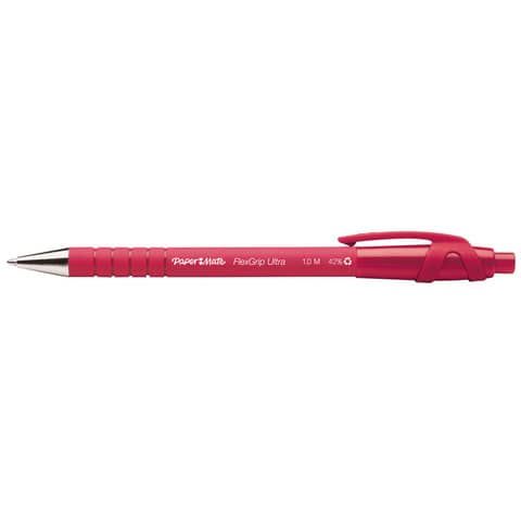 Penna a sfera a scatto Flexgrip Ultra - punta 1,0mm - rosso - Papermate