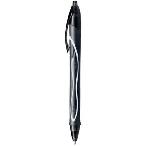 Penna a sfera a scatto Gelocity Quick Dry - punta 0,7mm - nero - Bic - conf. 12…