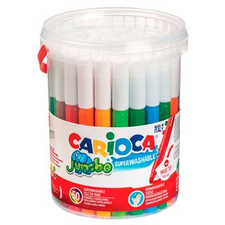 Pennarelli Jumbo - punta 6,0mm - colori assortiti - lavabili - Carioca - baratt…