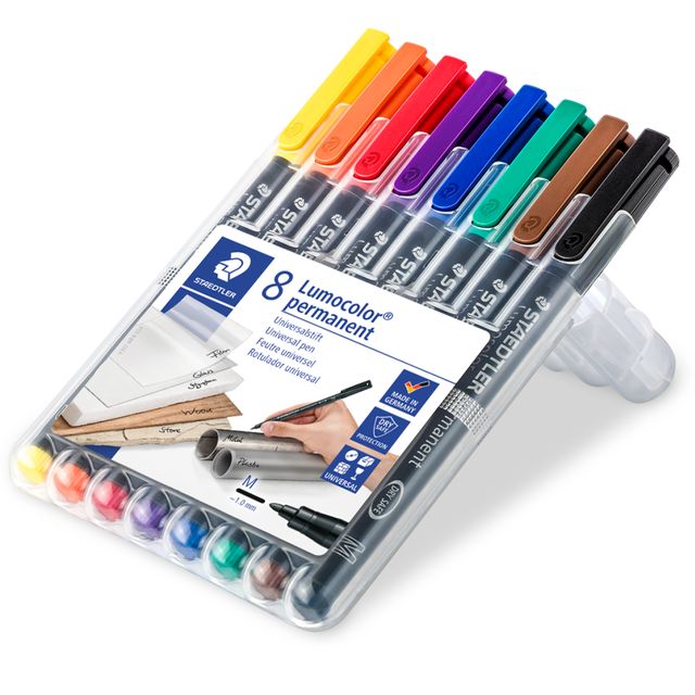 Pennarello Astucci Lumocolor Permanent 317 - punta 1,0mm - 8 colori - Staedtler