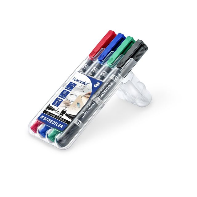 Pennarello Lumocolor Permanent Duo 348 punta feltro - punta 0,6mm e 1,5mm - ast…