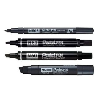 Pentel PEN N50 S - Marcatore - permanente - nero - 1 mm - fine