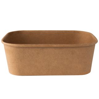 Bowl monouso - rettangolare - 750 ml - cartoncino - avana - Signor Bio - conf. …