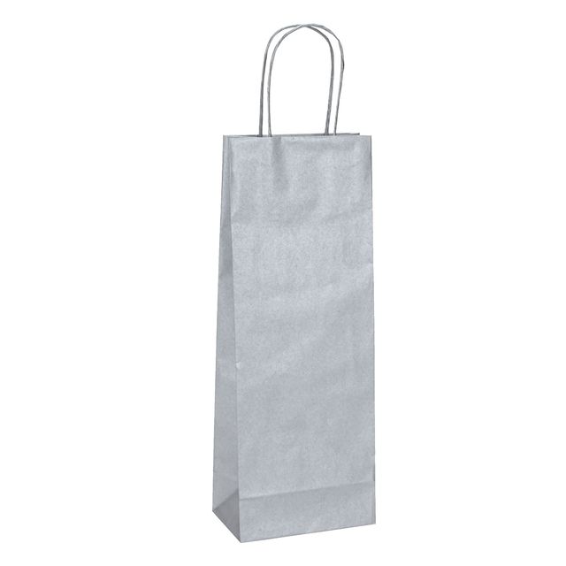 Portabottiglie BARBERA - maniglie cordino - 14 x 9 x 38 cm - carta biokraft - a…