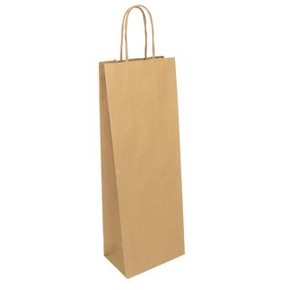Portabottiglie EASY - maniglie cordino - 14 x 9 x 39 cm - carta sealing - avana…