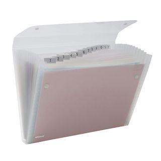 Portadocumenti a soffietto Ice - 13 tasche - 22 x 30 cm - PP - trasparente - Re…