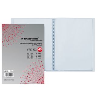 Portalistini personalizzabile - PP - 22 x 30 cm - 40 buste - trasparente - Star…