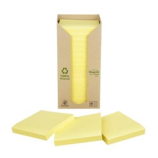 Post-it note in carta riciclata giallo 654-1T - - 76x76mm 100 fg. (conf.16)