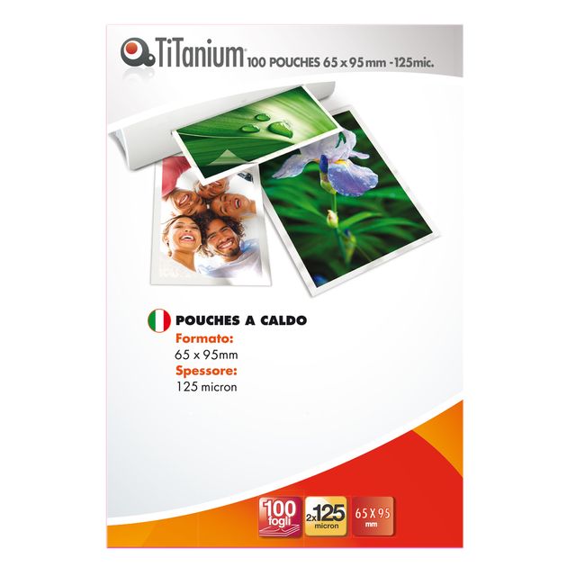 Pouches - government card - 65x95 mm - 2x125 micron - Titanium - scatola 100 pe…