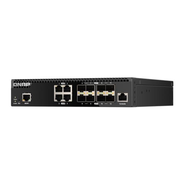 QNAP QSW-M3212R-8S4T - Switch - gestito - 4 x 100/1000/2.5G/5G/10GBase-T + 8 x …