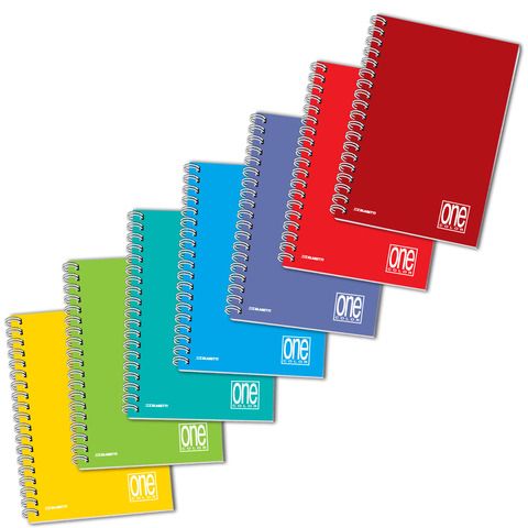 Quaderno One Color - A5 - 5mm - 60 fogli - 80 gr - s/fori - spiralato - Blasetti