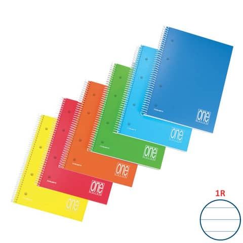 Quaderno One Color PP - A5+ - 1 rigo - 80 fogli - 80 gr - c/fori - spiralato - …