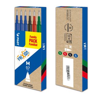 Refill a sfera Frixionball - punta 0,7mm - 3 blu, 1 nero, 1 rosso, 1 verde - Pi…