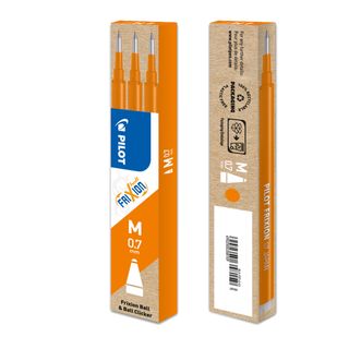 Refill a sfera Frixionball - punta 0,7mm - arancio - Pilot - conf. 3 pezzi