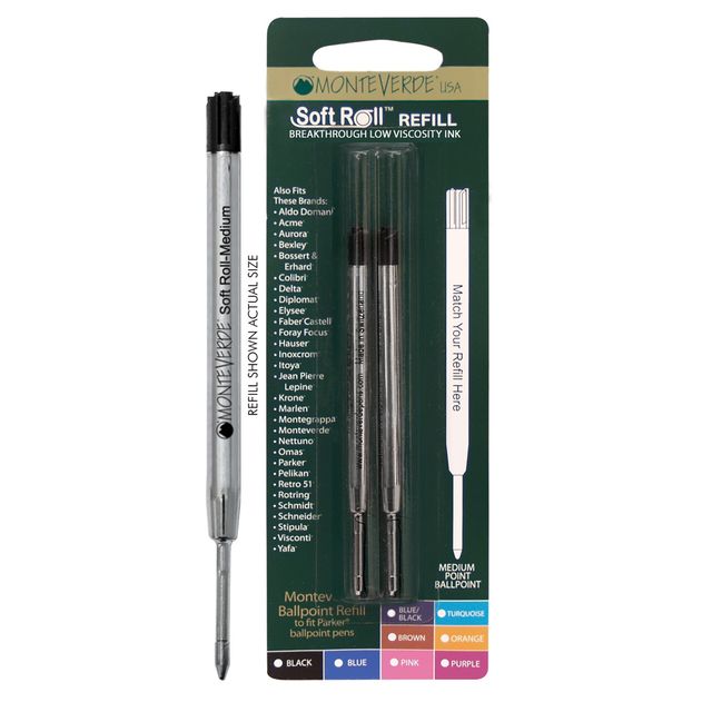 Refill per sfera Parker - punta media - blu - Monteverde - conf. 2 pezzi