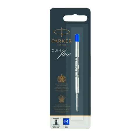Refill sfera QuinkFlow - punta media - metallo - blu - Parker