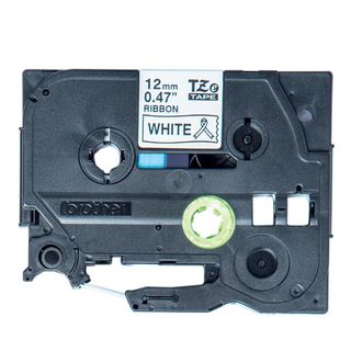 Brother - Nastro - tessuto - 12 mm - Nero su Bianco - 4m - TZER231