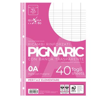 Ricambi forati rinforzati Pignaric - A4 - rigo di 1a - 80gr - Pigna - conf. 40 …