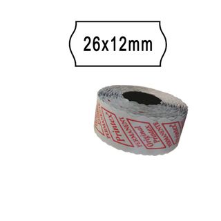 Rotolo da 1000 etichette per prezzatrice Printex sagomate 26x12 mm bianco remov…