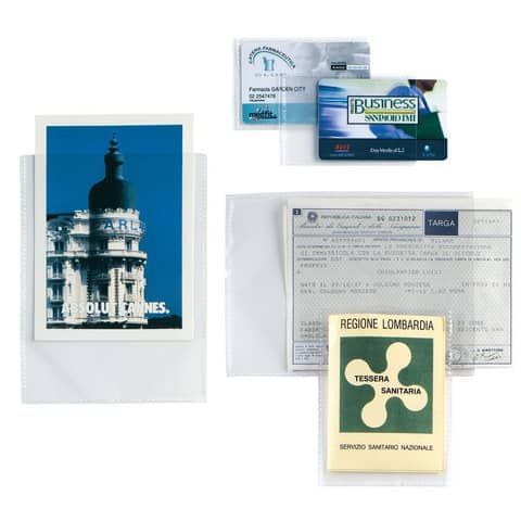 SEI SOFT - Tasca protettiva - per 54 x 86 mm - trasparente (pacchetto di 100)