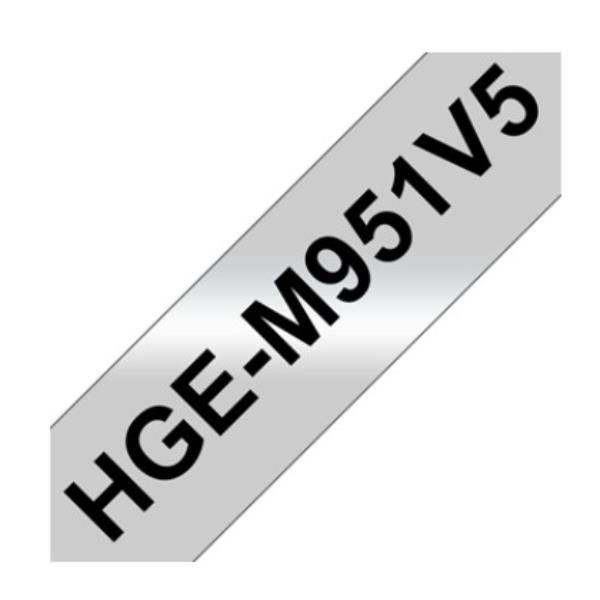 Brother HGE-M951V5 - Nero su argento - Rotolo (2,4 cm x 8 m) 5 cassetta(e) nast…